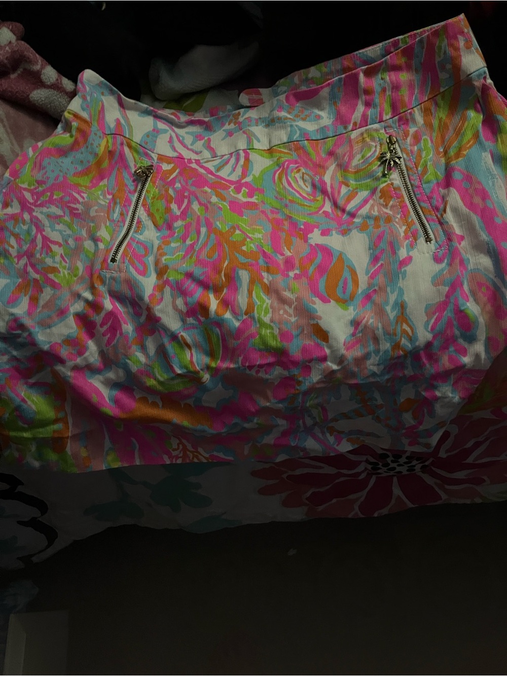 Lilly Pulitzer Pink Orange Green Blue Printed Mini Skirt